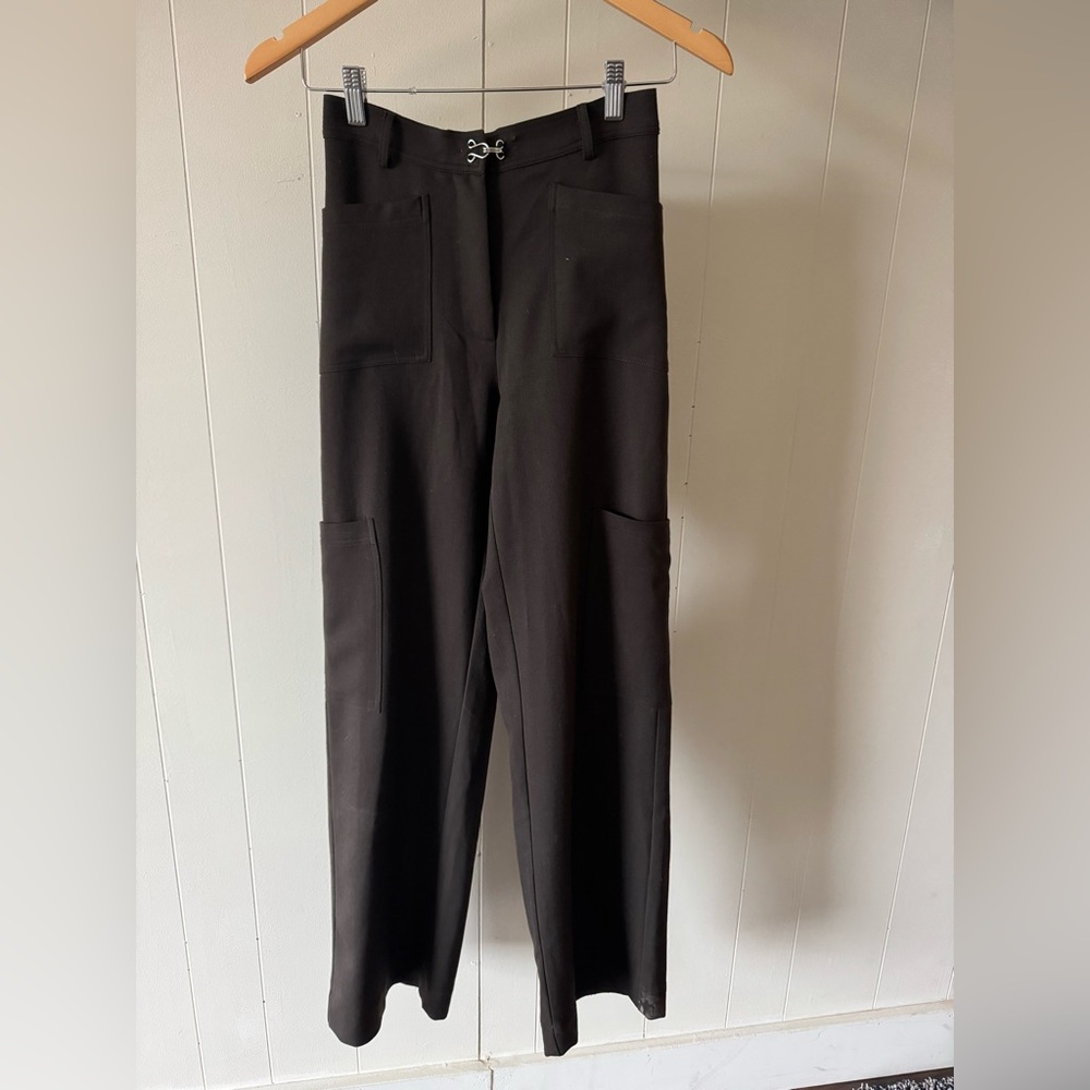 Gimaguas Dark Gray Cargo Trousers, Size 34 / Small